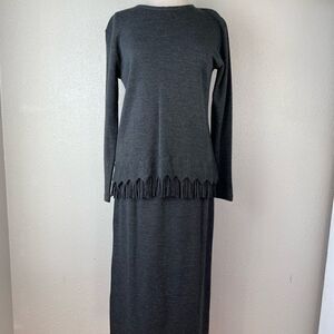 K Studio Two Piece Matching Top and Midi Skirt Size 14 EUC